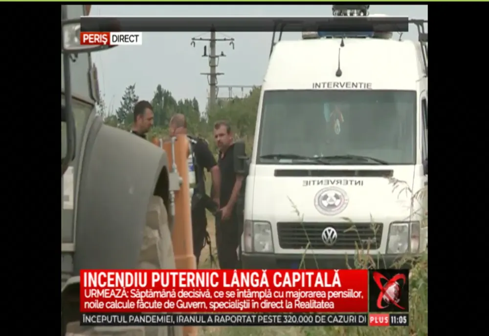 Un incendiu puternic a izbucnit, luni dimineață, în localitatea Periș. S-a emis RO Alert