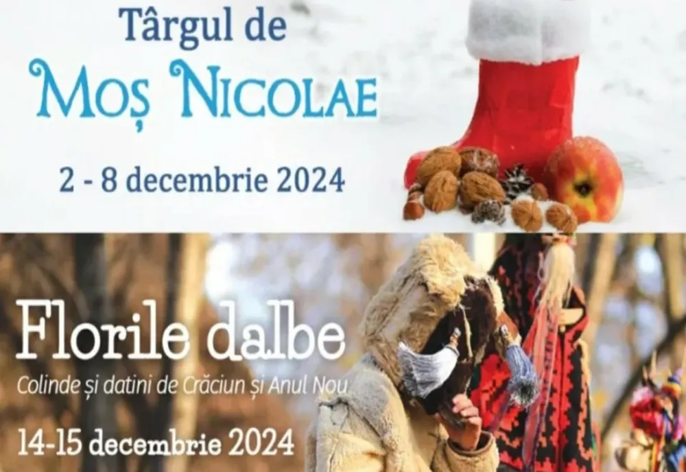 TÂRGUL DE MOŞ NICOLAE ȘI FESTIVALUL „FLORILE DALBE”, ORGANIZATE LA MUZEUL SATULUI