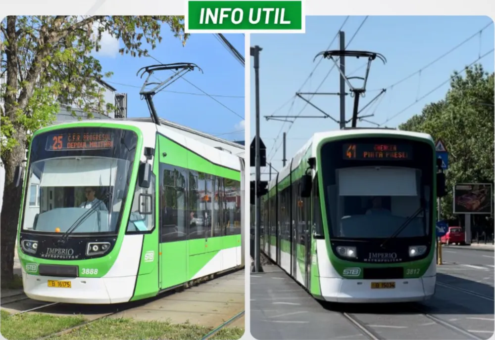 LINIILE TRAMVAIELOR 25 ȘI 41 VOR FI SUSPENDATE ÎN ACEST WEEKEND 
