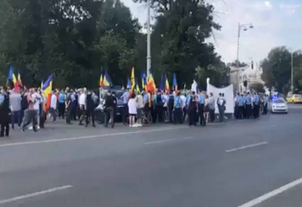 Protest "fără mască" în Piața Victoriei