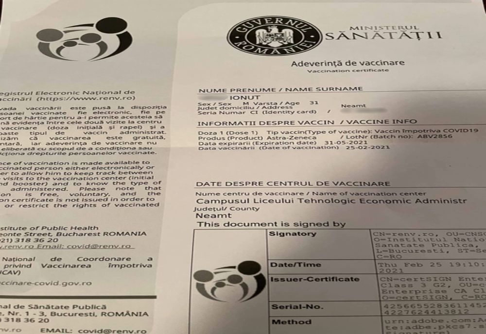 Simptomele unui nemțean vaccinat cu lotul suspendat temporar al vaccinului AstraZeneca