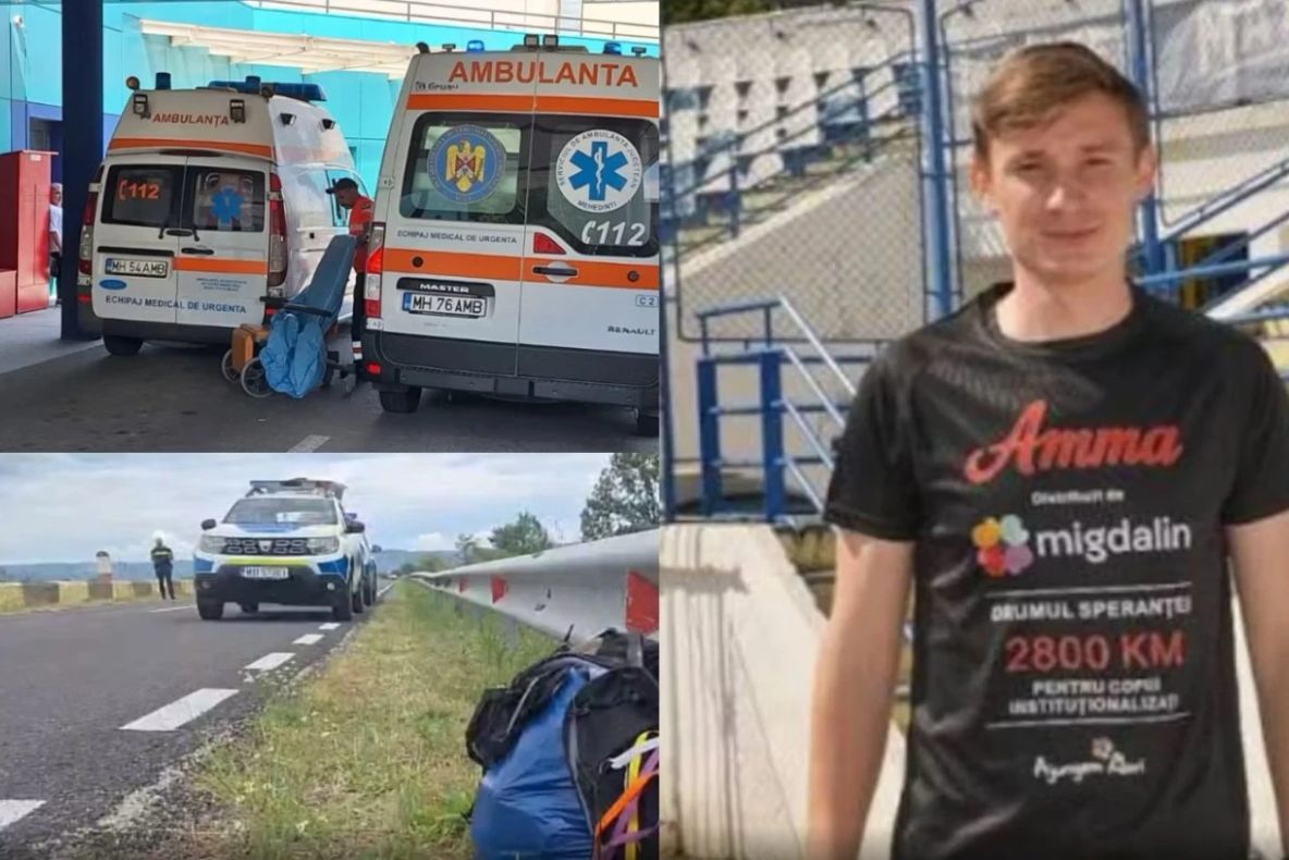 Primele imagini cu ultramaratonistul spulberat de o mașină în Mehedinți. Adrian Șovea alerga în scop caritabil -FOTO