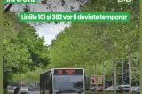 STB modifică traseele liniilor 101 și 382 din cauza unor lucrări pe Strada Ziduri Moși. De când intră în vigoare schimbările