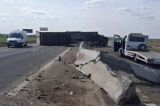 Accident grav cu un TIR răsturnat pe A3 București – Ploiești, la km 35. Trafic restricționat pe ambele sensuri - FOTO