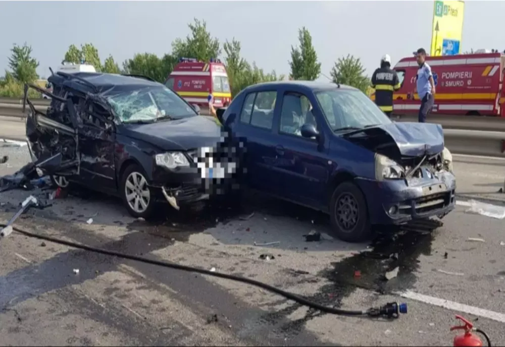 Accident în lanț pe Autostrada A1 - Carambol între șapte mașini - O persoană a murit