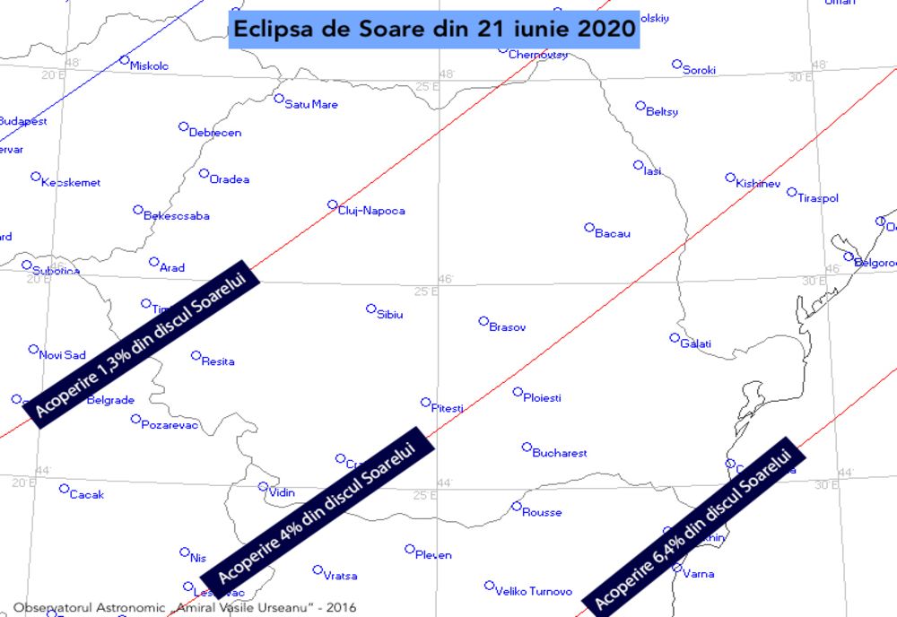 O eclipsă parțială de Soare, vizibilă astăzi în România 