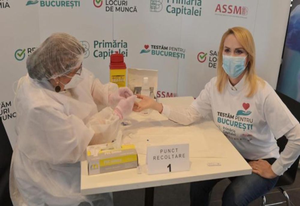 Gabriela Firea a anunțat numărul de îmbolnăviri în Capitală în urma testării COVID