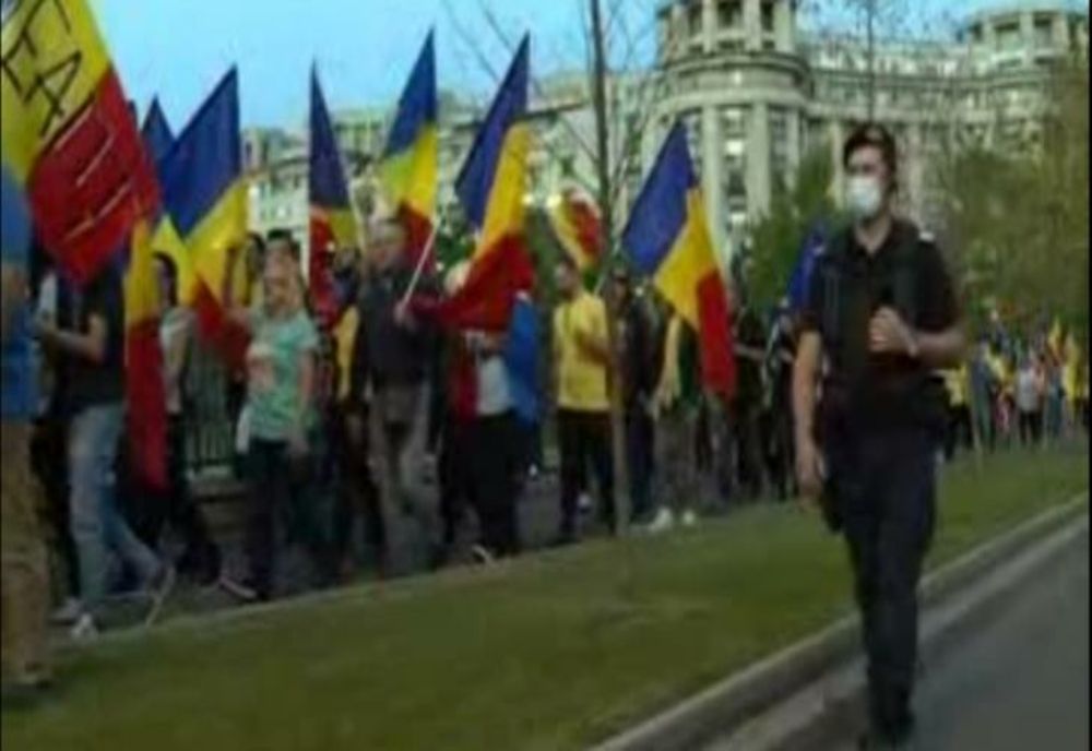 Protest în Capitală, față de măsurile de protecție impuse de Guvern în pandemie