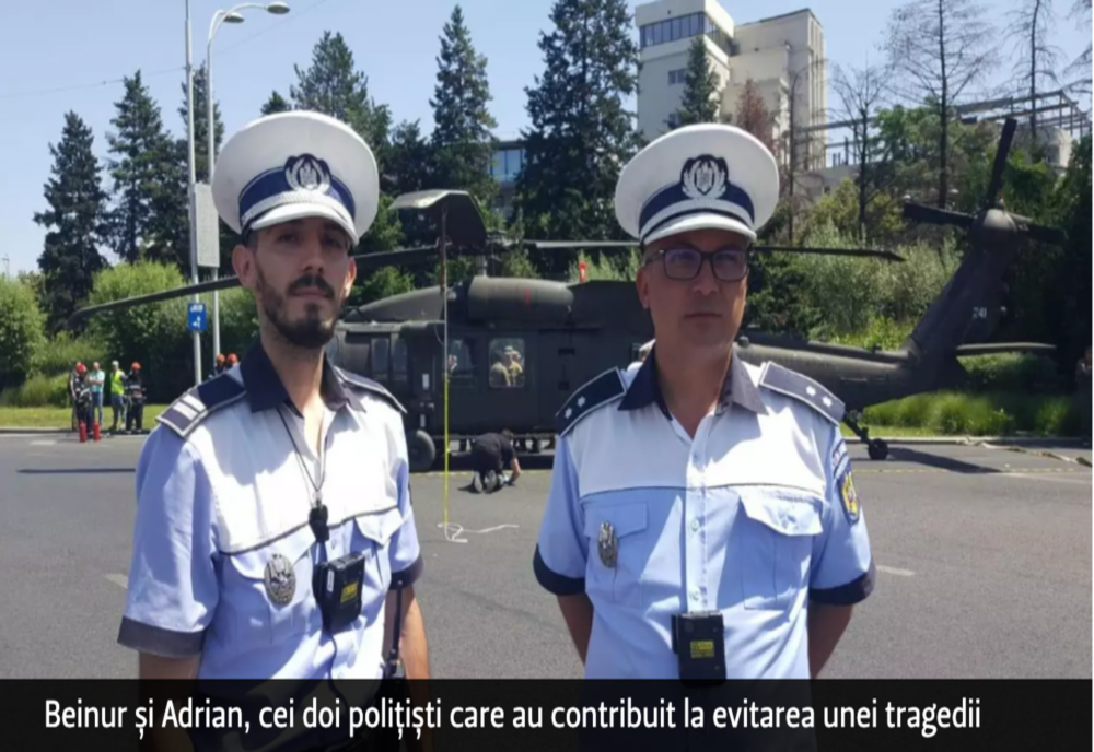 Cine sunt cei doi polițiști care au contribuit la evitarea unei tragedii