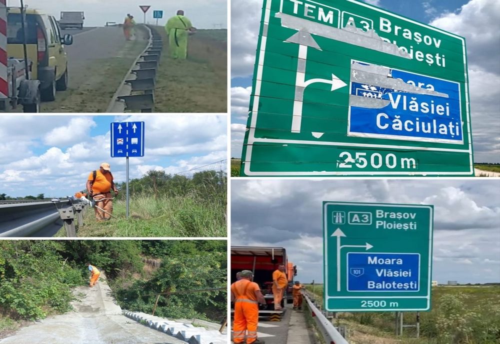 CNAIR anunță înlocuirea indicatoarelor pe autostrăzile A3 București – Ploiești și pe A2 București – Constanța