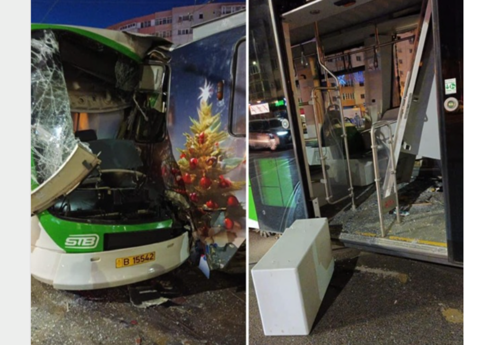 Impact frontal între două tramvaie în București