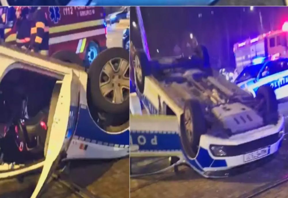 OPT PERSOANE, PRINTRE CARE ȘI DOI POLIȚIȘTI, RĂNITE ÎNTR-UN ACCIDENT RUTIER ÎN BUCUREȘTI