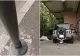 Trucul cu un stâlpișor prin care un bucureștean și-a făcut loc de parcare. Acum îl caută poliția