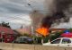 Incendiu violent la Săftica. Pompierii intervin, trafic îngreunat spre Ploiești - FOTO